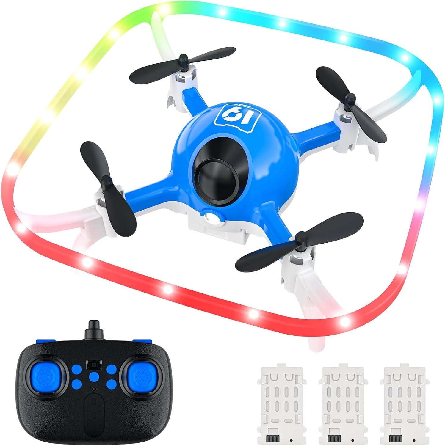 Mini drone para crianças, drone Quadcopter com luzes, RC helicópteros com voo automático, modo sem cabeça, 3D Flip e 3 baterias, Quadcopter presente para crianças e iniciantes