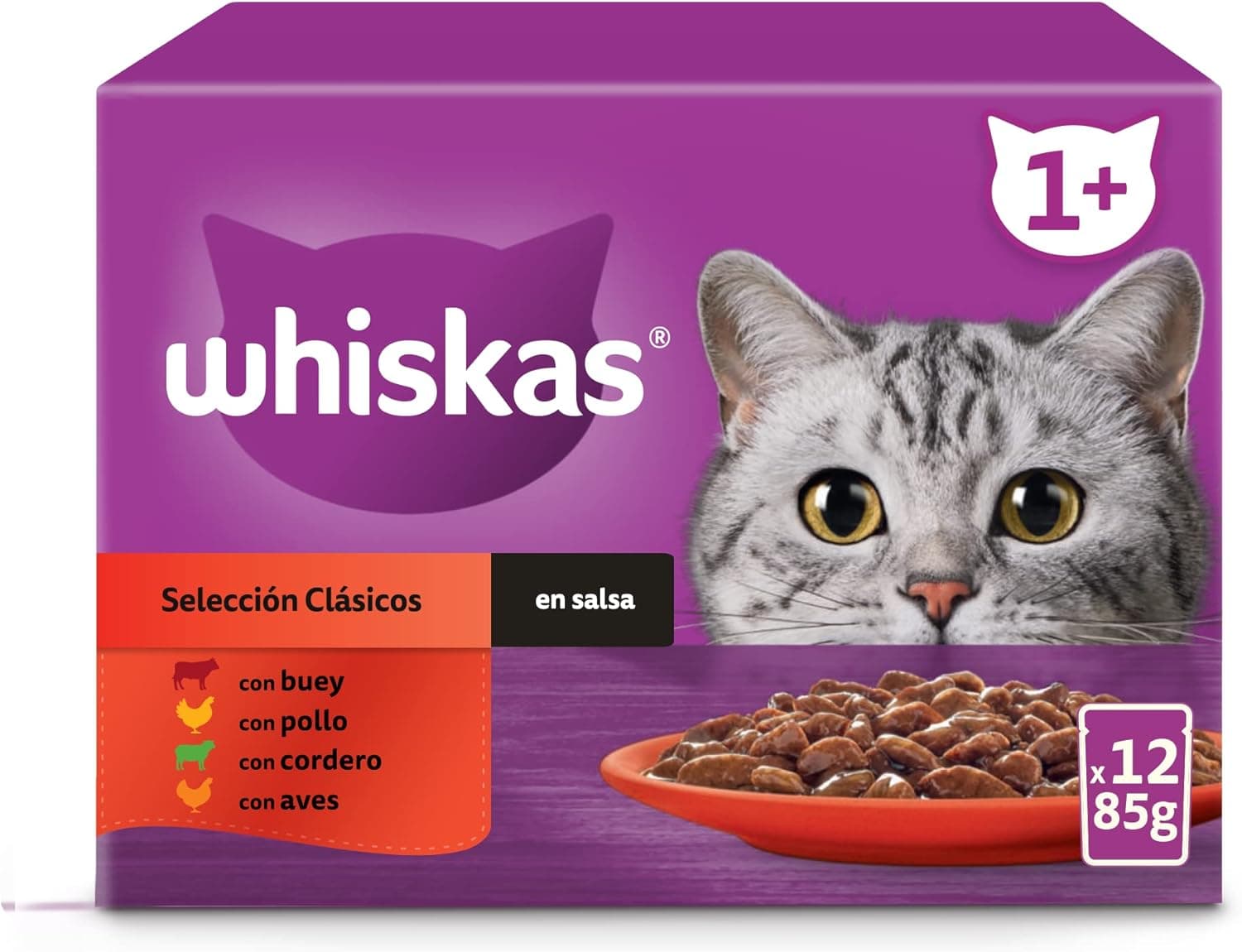 Whiskas Classic | Seleção de comida húmida para gato em saquetas 12x85g x2