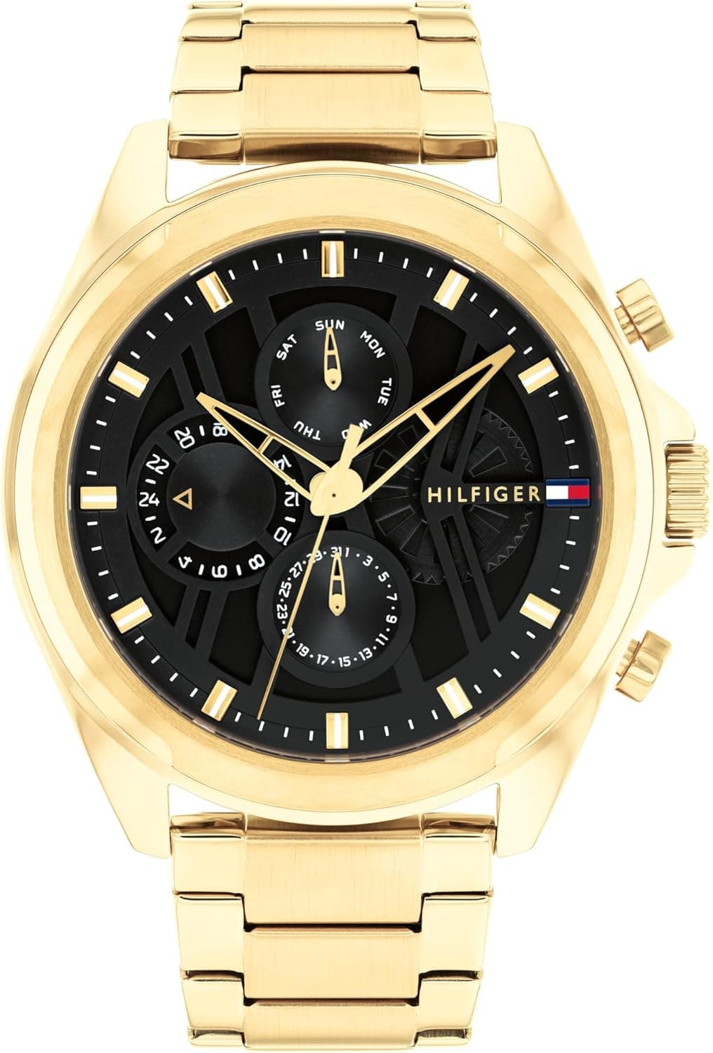 Tommy Hilfiger Relógio analógico multifuncional de quartzo masculino com pulseira de aço inoxidável