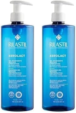 Rilastil Xerolact - Gel de limpeza reparador para pele seca com tendência a arranhões e irritação, 750 ml x 2