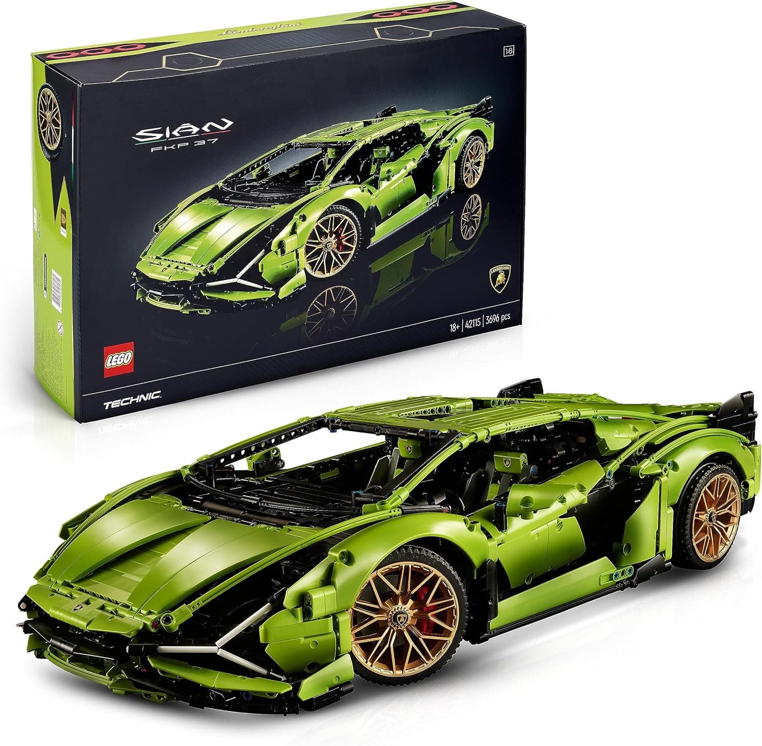LEGO Technic Lamborghini Sián FKP 37, Maquete de carro para construir, modelo colecionador, ideia de presente para homens e mulheres 42115