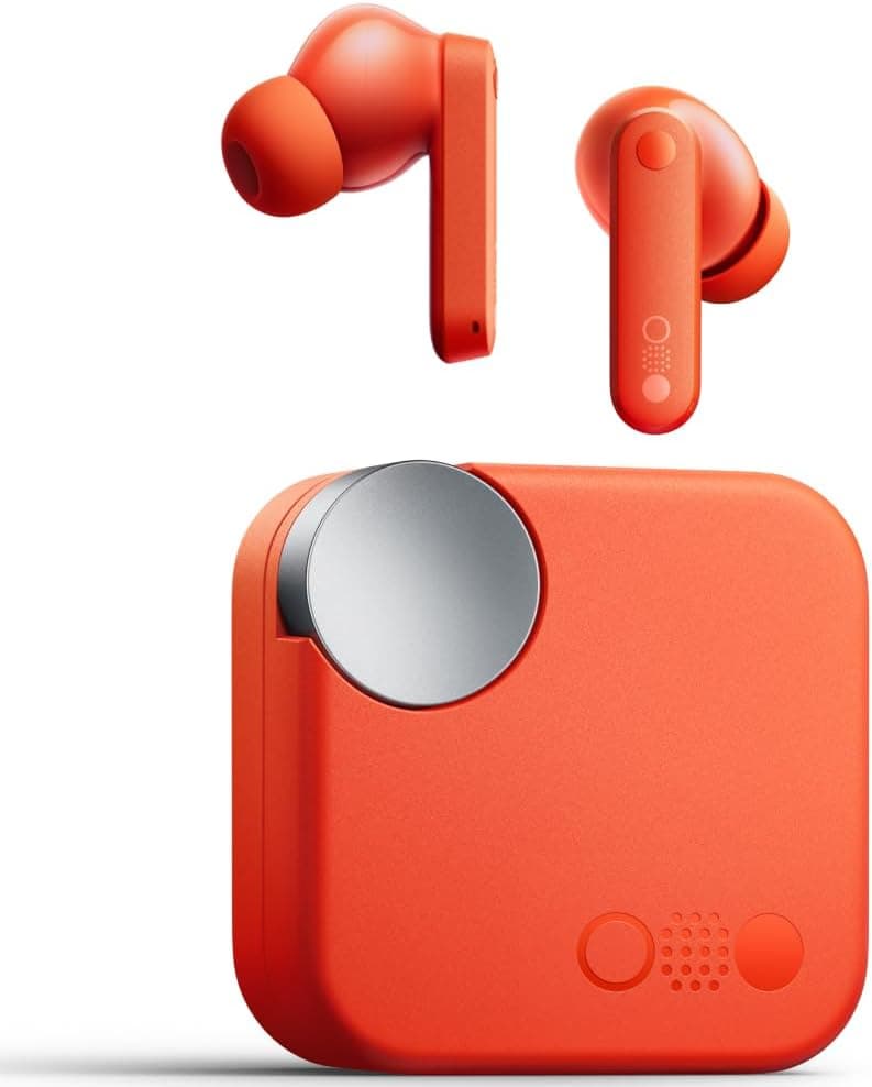 CMF by Nothing Buds Auriculares sem fios, 42 dB ANC, modo de transparência, tecnologia Ultra Bass 2.0, áudio HD de Dirac, resistência à poeira e água IP54 e conexão de dispositivo duplo - laranja