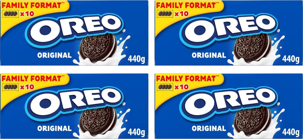 Oreo Original bolachas de cacau recheadas com creme sabor baunilha 440 g x 4