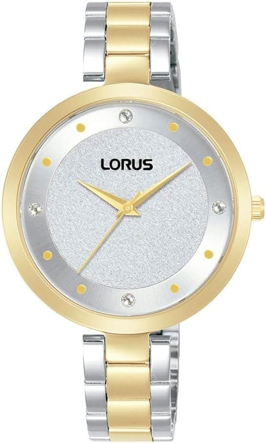 LORUS Relógio analógico para mulher de quartzo com correia em aço inoxidável RG258WX9