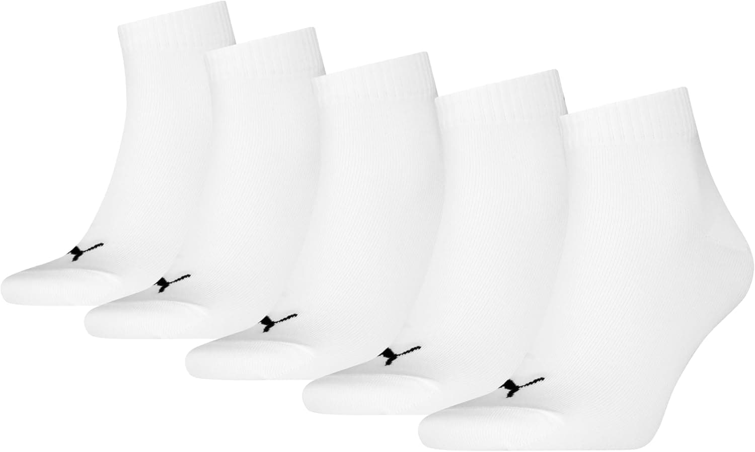 PUMA Quarter Plain Meias unissexo para adulto, pack de 5