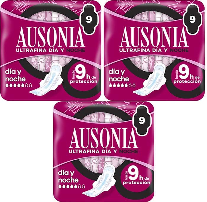 Ausonia Dia e noite ultrafina, composto com asas, para um fluxo muito abundante durante o dia, 9 unidades x 3