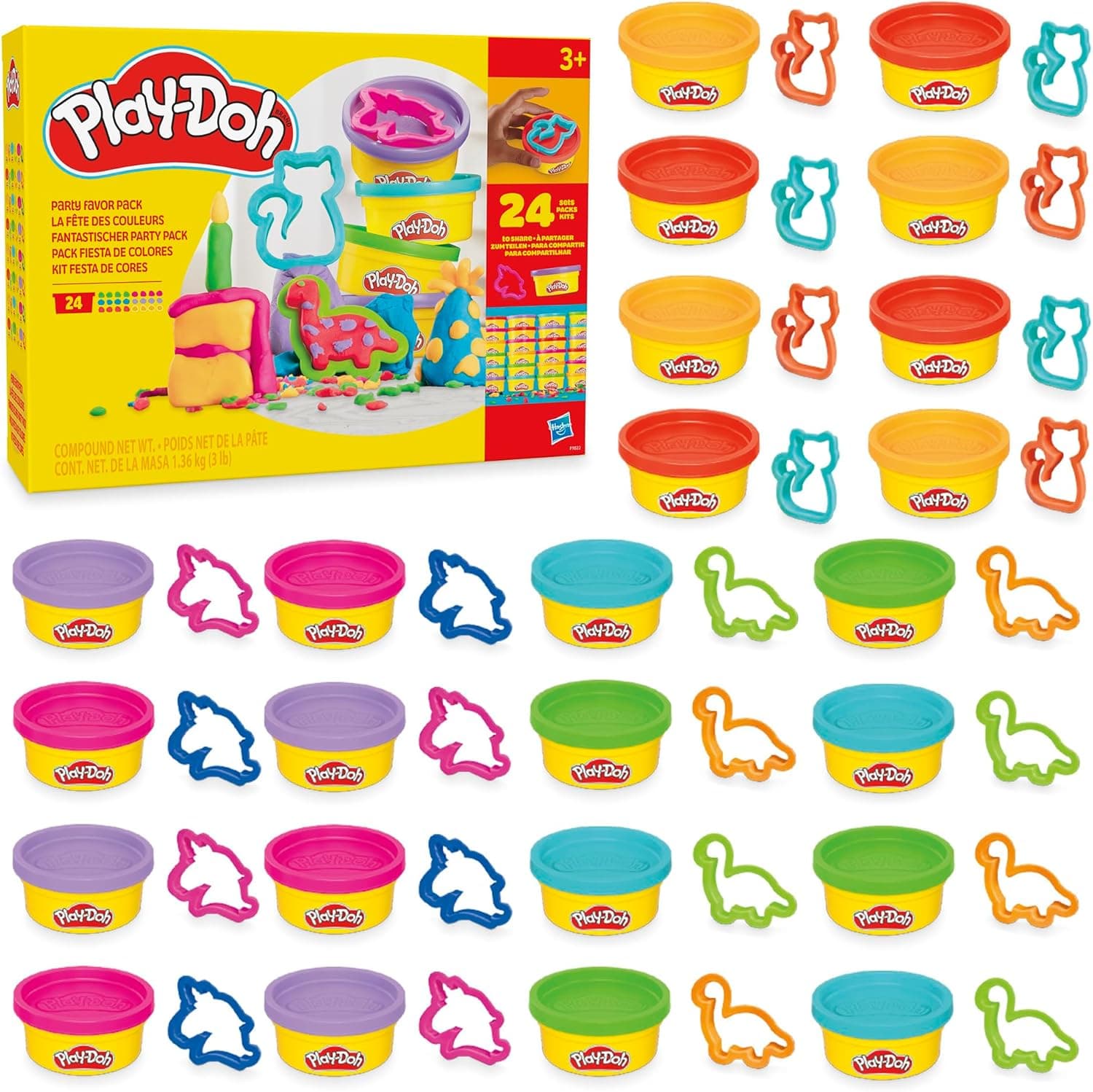 Play-Doh, conjunto de festas coloridas, artesanato infantil, conjunto artístico para crianças, plástico não tóxico, meninos e meninas de 3 anos ou mais