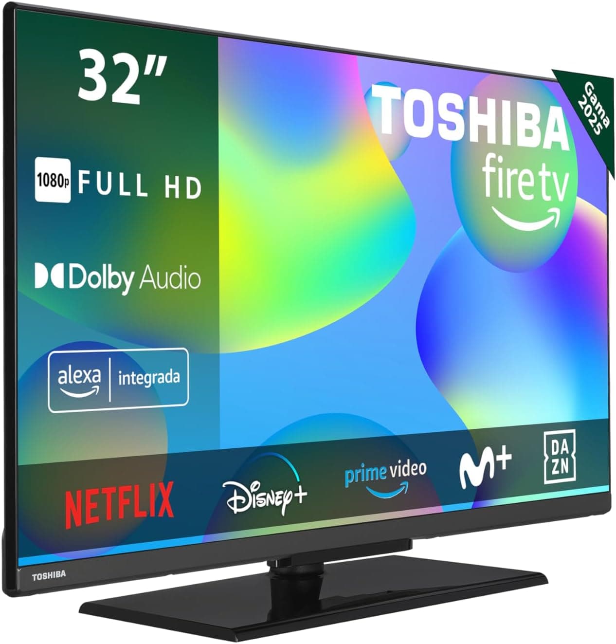 Toshiba 32LF3F63DAE Smart Fire TV de 32 polegadas (Full HD 1920 x 1080, HDR10, controlo de voz Alexa, Bluetooth, Airplay)