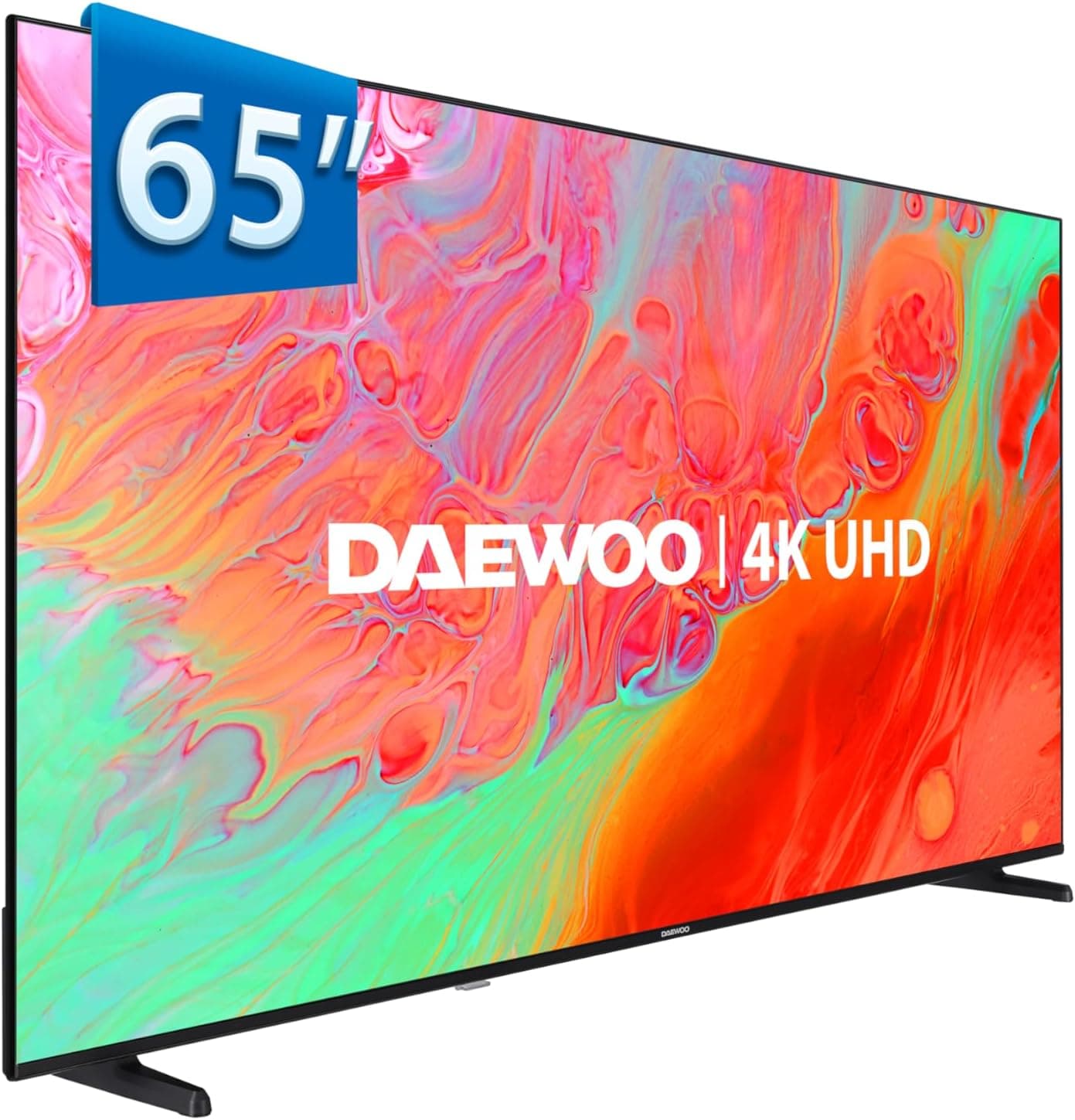 Daewoo 65DM65UV Smart TV 4K UHD de 65 polegadas, sem molduras, HDR10, áudio Dolby, compatível com assistente de voz Alexa e Google 