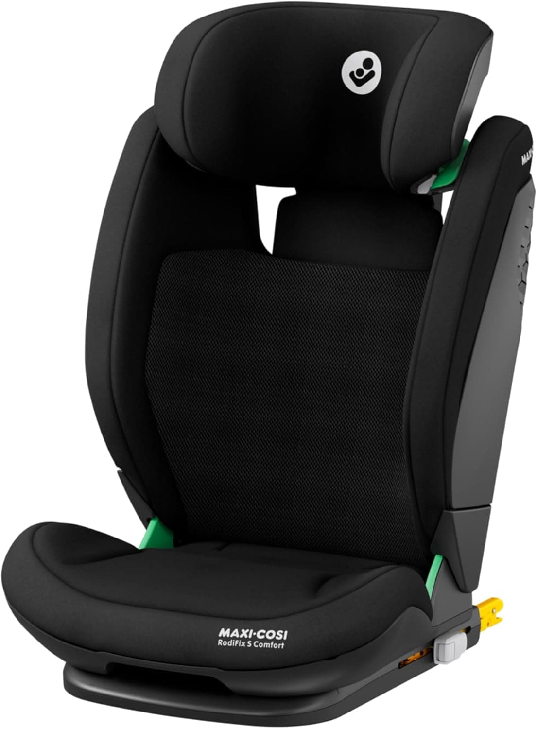 Maxi-Cosi RodiFix S Comfort i-Size, cadeira de carro ISOFIX, encosto ajustável, 3,5-12 A (100-150 cm), 3 posições, de reclinação, proteção G-CELL, AirProtect, tecido respirável, Authentic Black