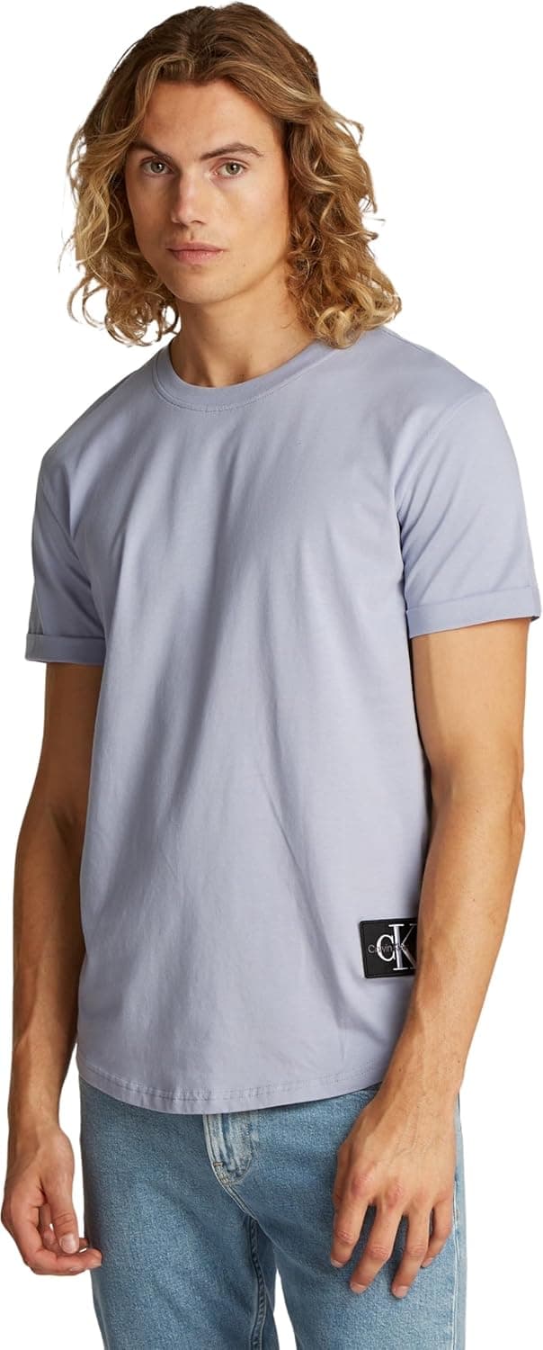 Calvin Klein Badge Turn Up Sleeve | T-shirt de manga curta para homem