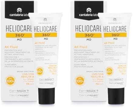 Cantabria Labs Heliocare 360º MD AK Fluid, creme solar SPF100, tratamento protetor auxiliar das queratina atínicas (AK) com complexo reparador, fluido, 50 ml (embalagem de 2)