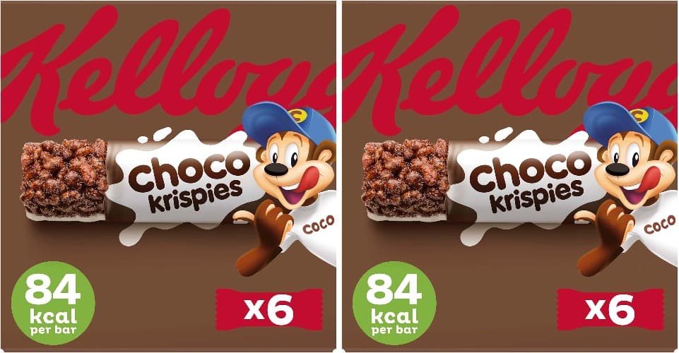 Kellogg's Choco Krispies | Pack de 6 barras de cereais com cacau e leite 20 g cada x2