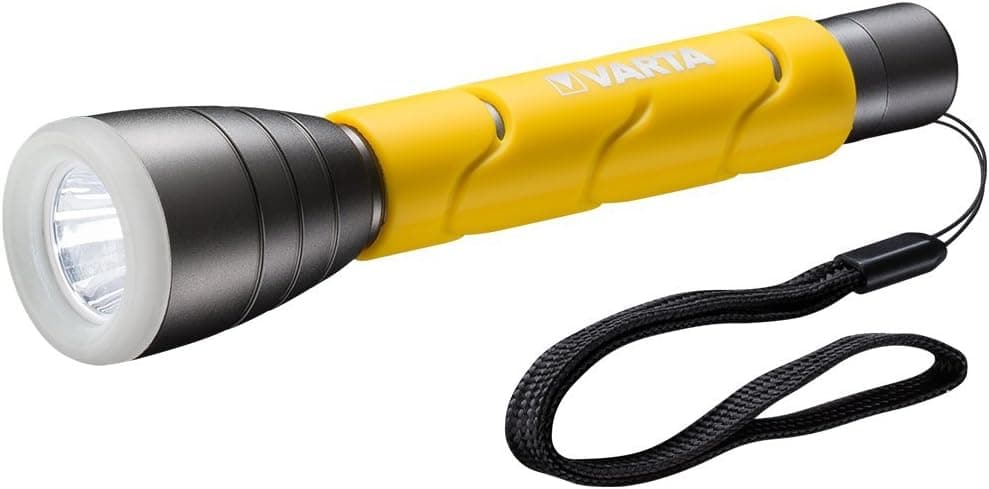 Varta 2X (amarela) Lanterna LED de 5 W, IPX4, 2 pilhas AA incluídas 