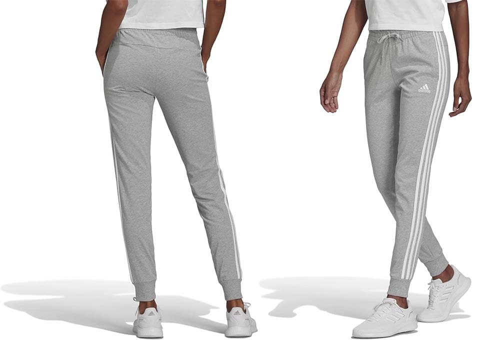 adidas Essentials Single Jersey 3-Stripes Pants - Calças de fato de treino para mulher