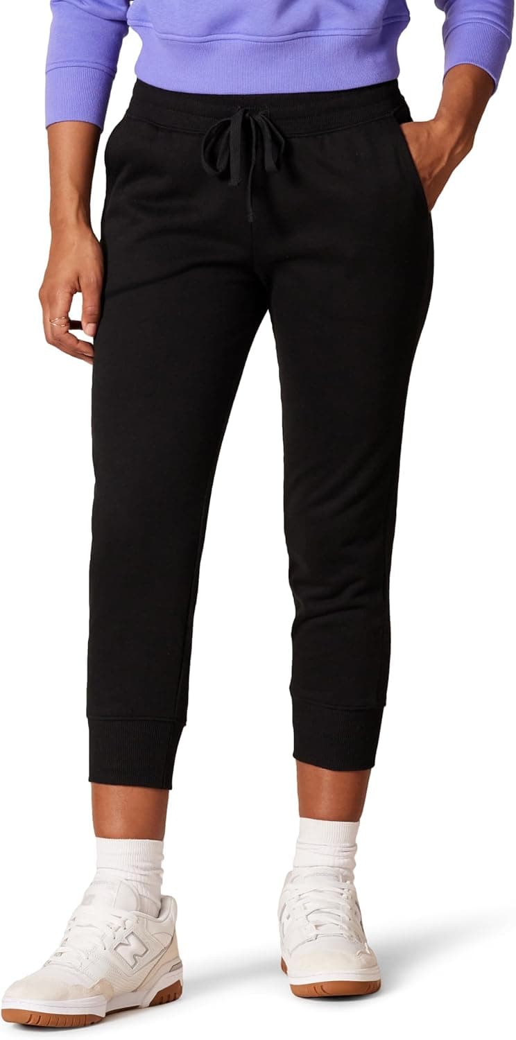 Amazon Essentials Calças desportivas estilo Capri de forro polar (disponíveis em tamanhos grandes) para mulher