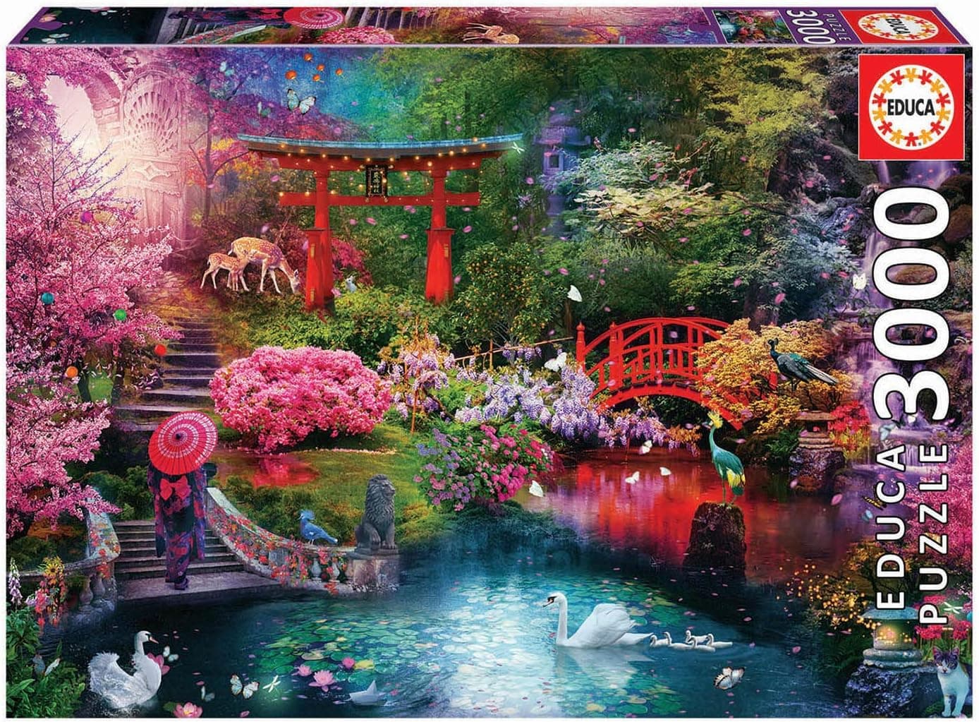 Educa Japanese Garden | Puzzle de 3000 peças com imagem de jardim japonês e serviço de peças perdidas
