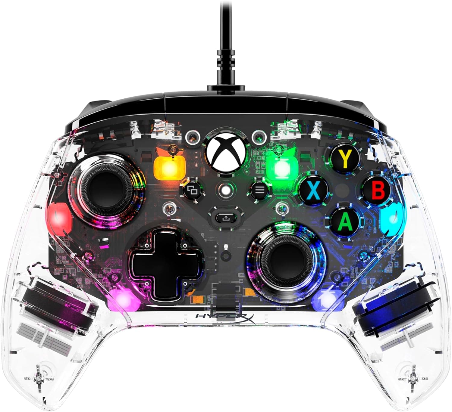 HyperX Clutch Gladiate RGB - Controlo com cabo para Xbox One, Xbox Series X|S, Windows 10/11, joystick, gamepad, motores de vibração dupla, RGB