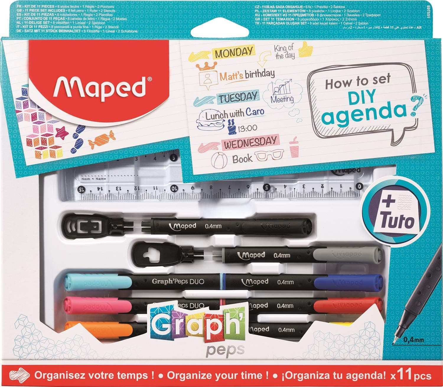 Maped Kit de marcadores de ponta fina How to Set – DIY Agenda