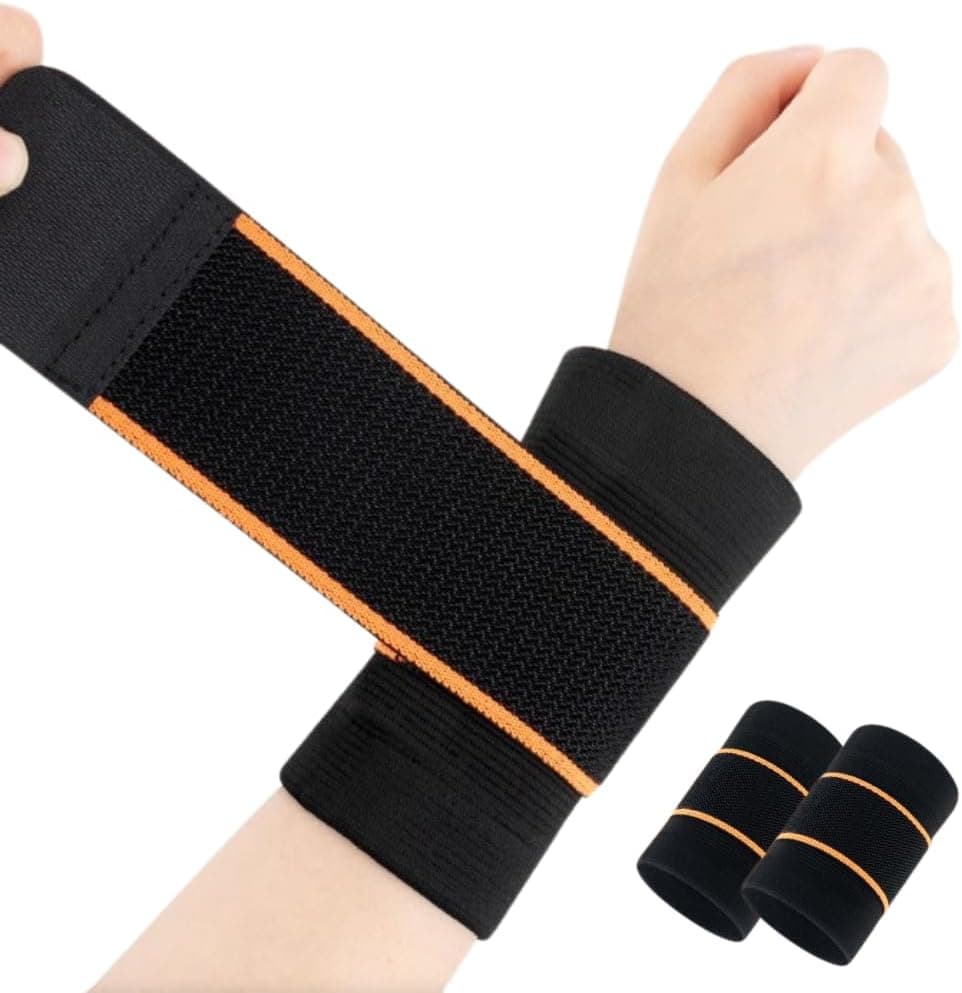 Pulseiras desportivas (pacote de 2), suporte ideal para Crossfit, Gym, remo, fitness e alívio de tendinite e túnel carpo, unissexo e tamanho único