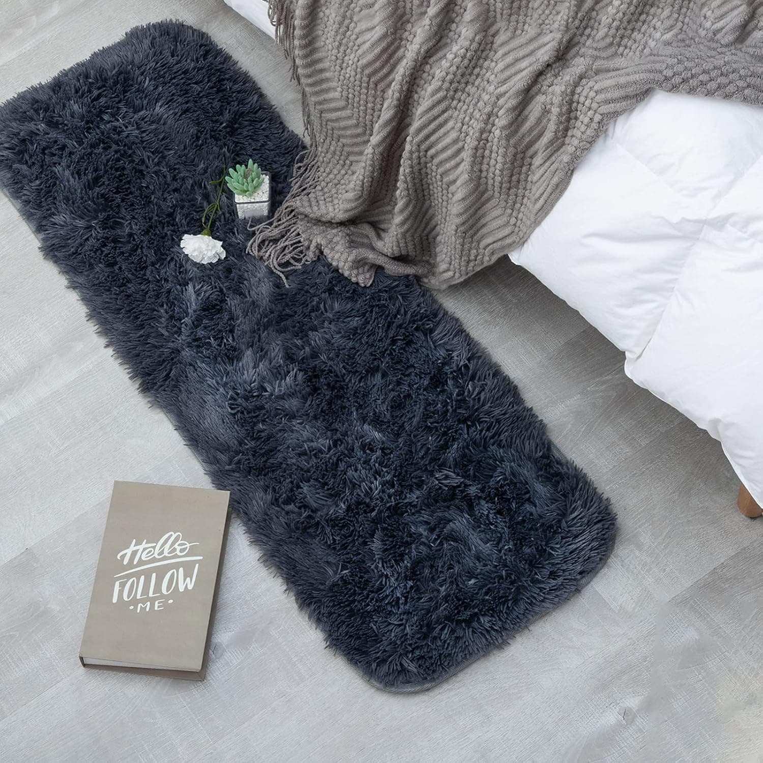 CHOSHOME Tapetes de quarto tapetes de sala Shaggy para sala de estar de crianças quarto tapete interior macio de cabelo comprido para sala de estar ou quarto tapete antiderrapante muito suave, 40x120 cm