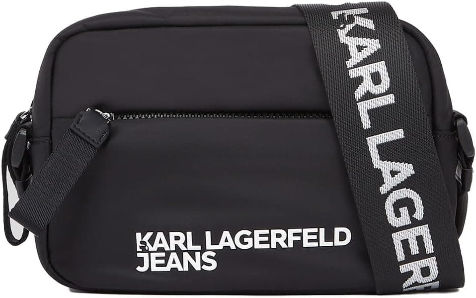 KARL LAGERFELD JEANS Essential nylon CB, body cruzado mulheres, preto, Preto