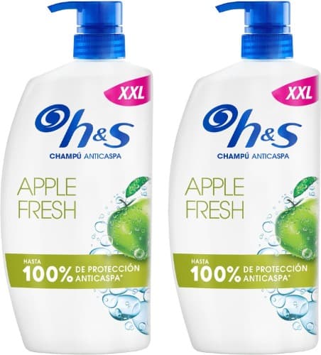 h&s Apple Fresh | Champô anticaspa com doseador para todos os tipos de cabelo 1000 ml x 2
