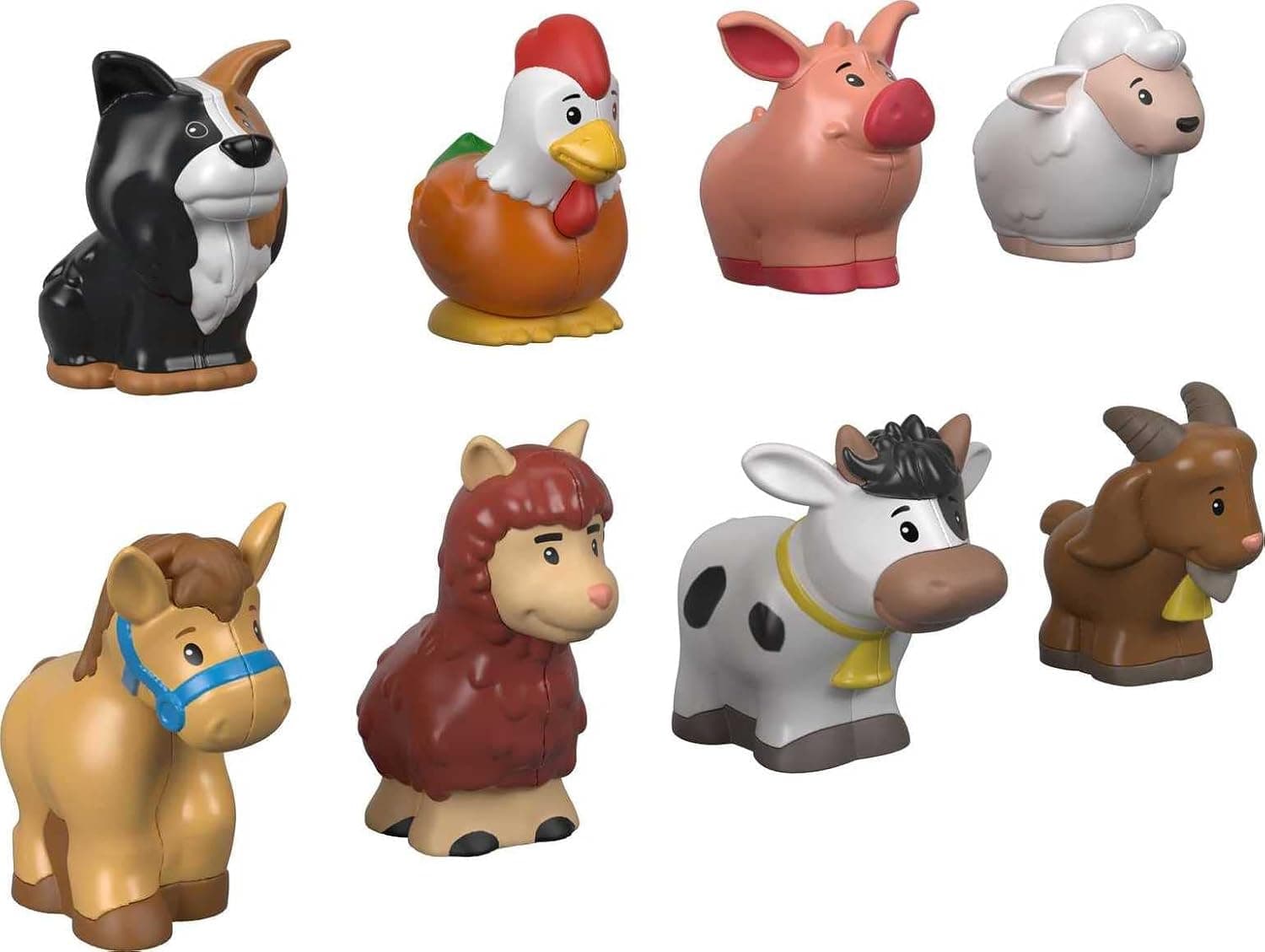 Fisher-Price Little People Pack de 8 figuras animais da quinta, brinquedos bebés + 1 ano (Mattel GFL21)