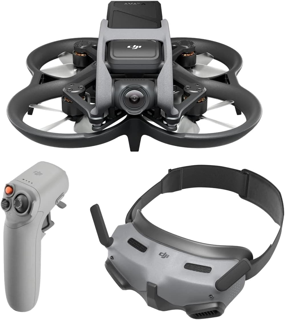DJI Avata Pro-View Combo: drone quadricóptero não tripulado com vídeo 4K estabilizado, campo de visão de 155°, controlo remoto, preto