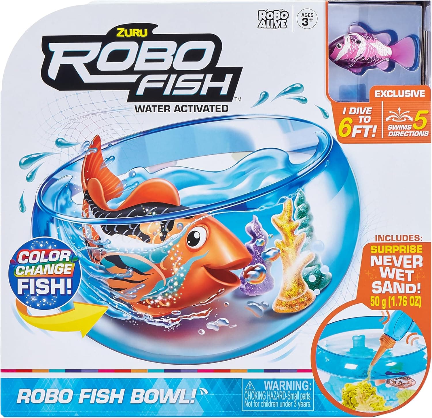 ROBO ALIVE - Robo Fish aquário brinquedo robótico para animais de estimação, conjunto de peixes, cor (ZURU 7126), a partir de 3 anos