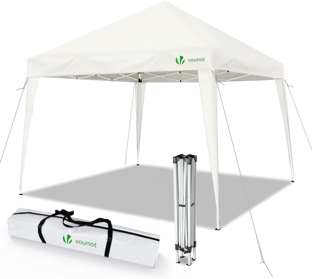 VOUNOT Gazebo Pop Up dobrável de jardim, 3 x 3 m, pavilhão de jardim, branco