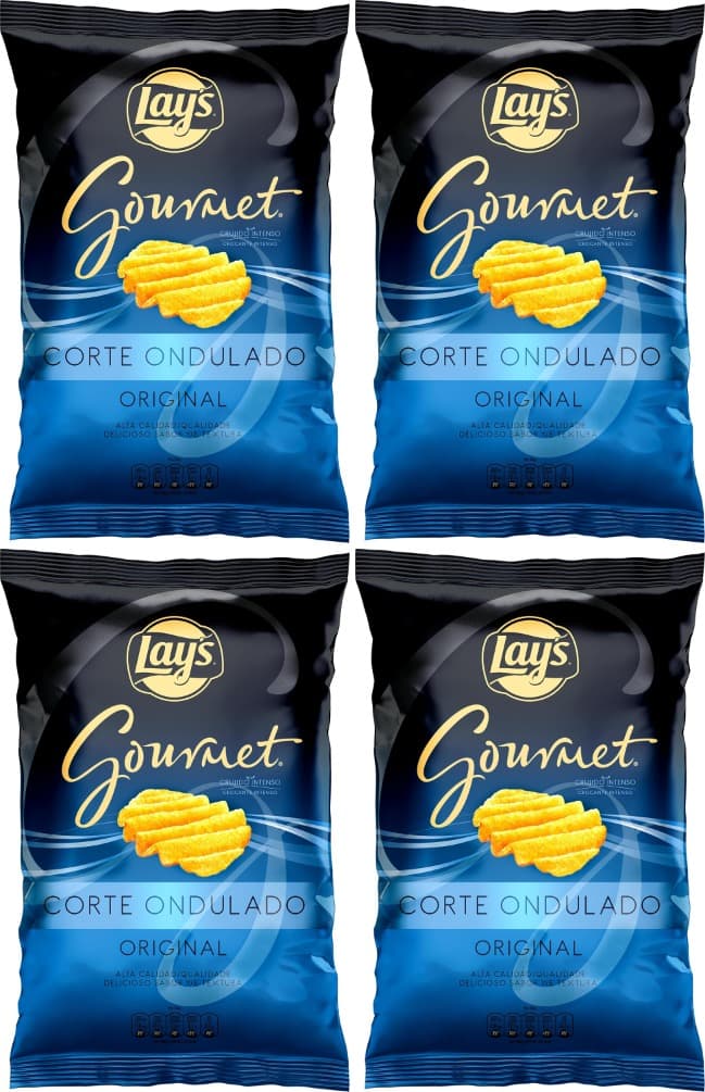 Lay's Gourmet Onduladas, batatas fritas com sal, produto de aperitivo, saco individual, 150 g x 2
