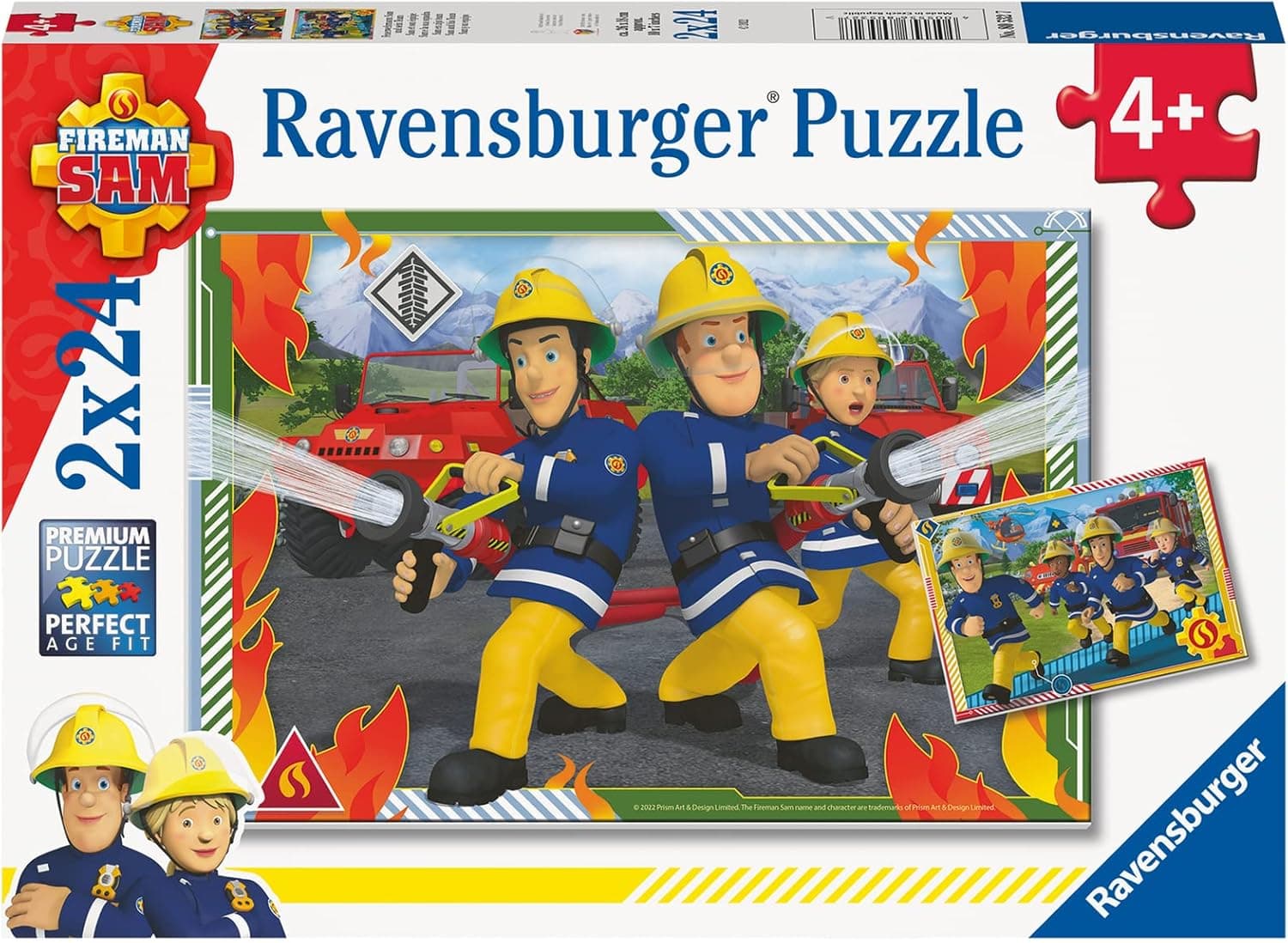 Ravensburger Sam o Bombeiro | Puzzle infantil com 2 imagens de 24 peças cada para crianças a partir dos 4 anos