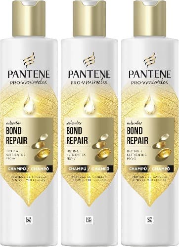Pantene Molecular Bond Repair champô com biotina, 250 ml, fórmula Pro-V, para cabelo seco e danificado x3
