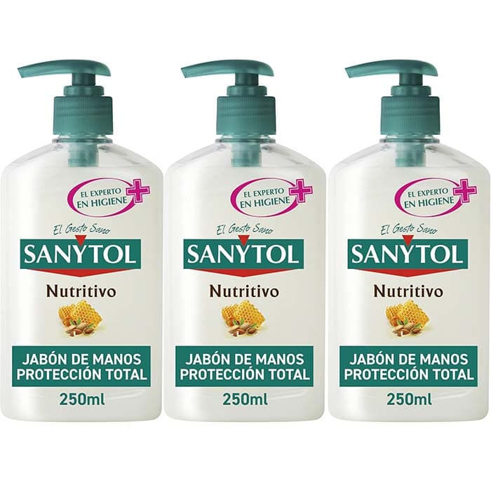 Sanytol com proteção total contra agentes externos, sabão de mãos nutritivo, doseador de 250 ml x 2