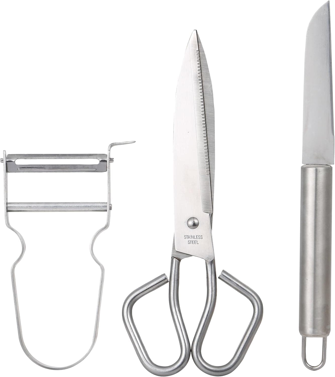 Conjunto de 3 utensílios de cozinha em aço inoxidável Bergner coleção Helpy