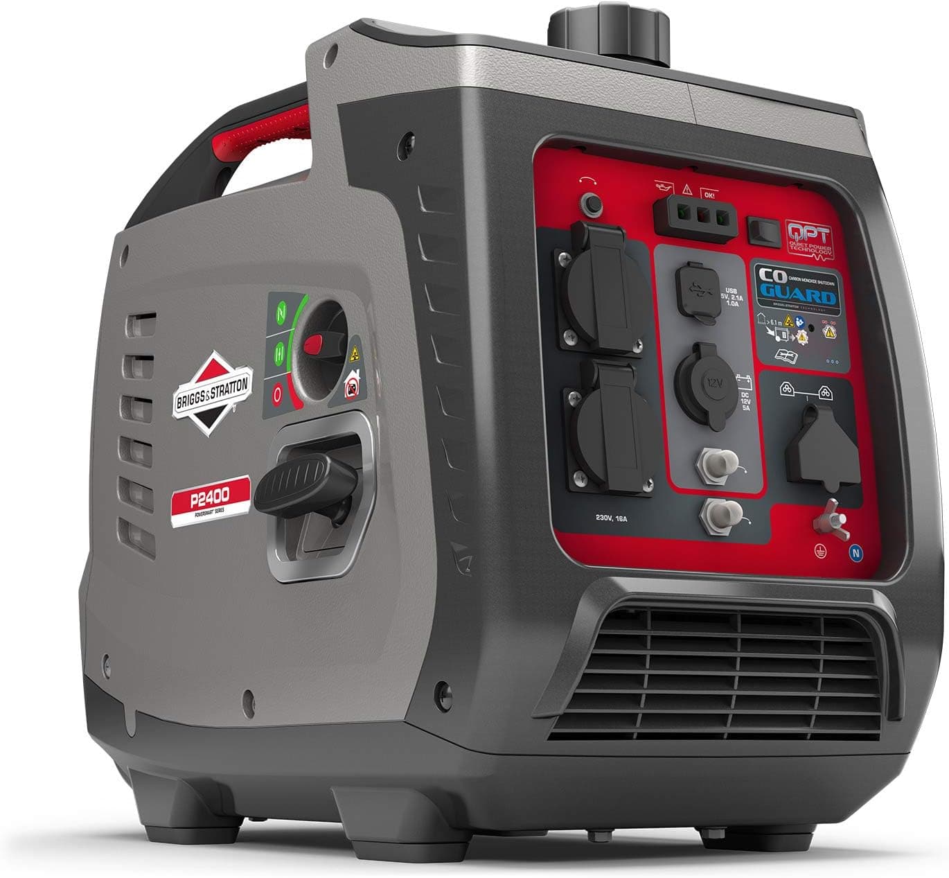 Briggs & Stratton PowerSmart Series Gerador portátil P2400, 2400 Watt/1800 Watt é potência limpa, ultra silencioso e leve, W