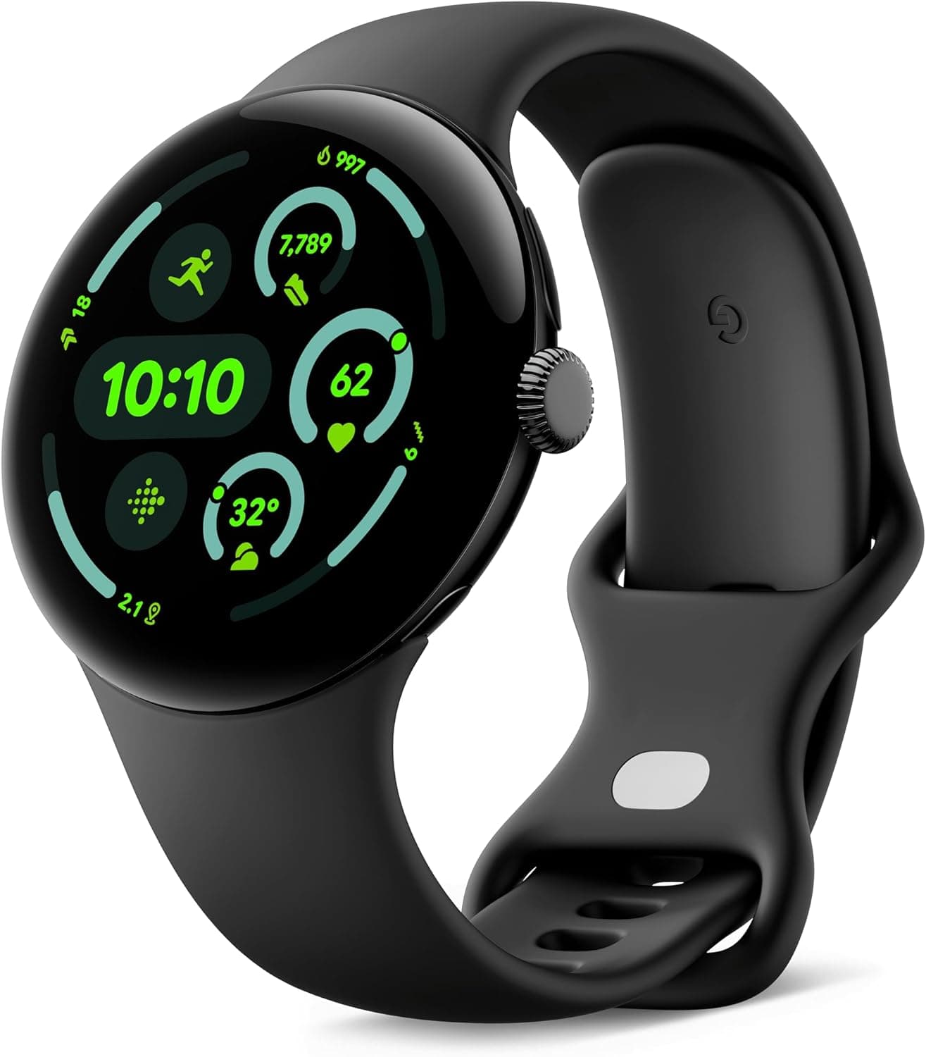 Google Pixel Watch 3 (45 mm) - Caixa em cor preta mate - correia em cor obsidiana - Wi-Fi