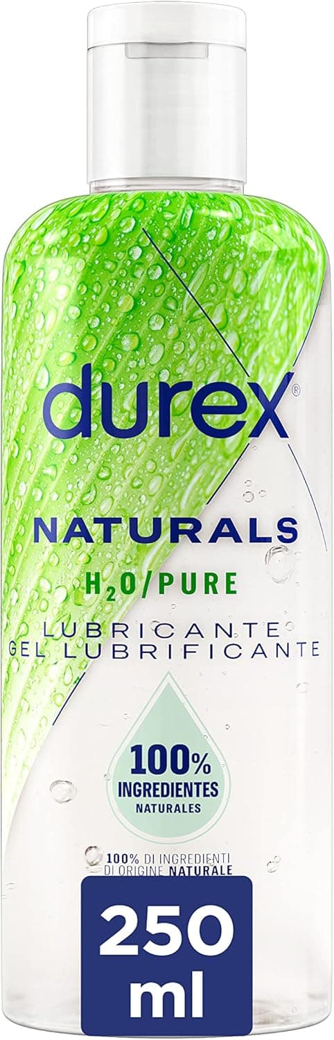 Durex Naturals H2O Lubrificante 100% natural sem fragrância, corantes ou agentes irritantes, 250 ml