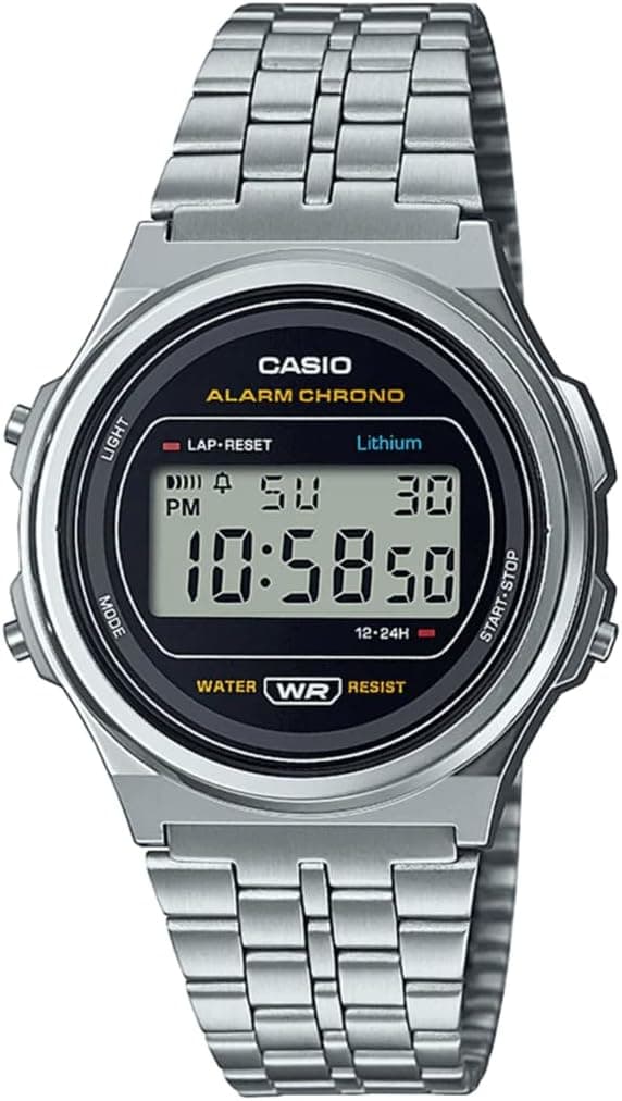 Casio Collection vintage - relógio digital unissexo com correia de aço inoxidável