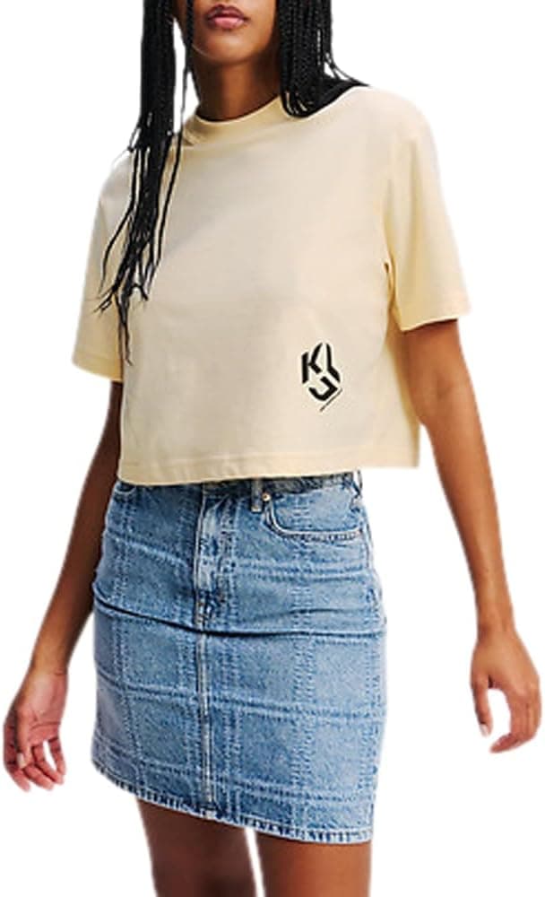 Karl Lagerfeld Jeans Reg Cropped Monogram tee