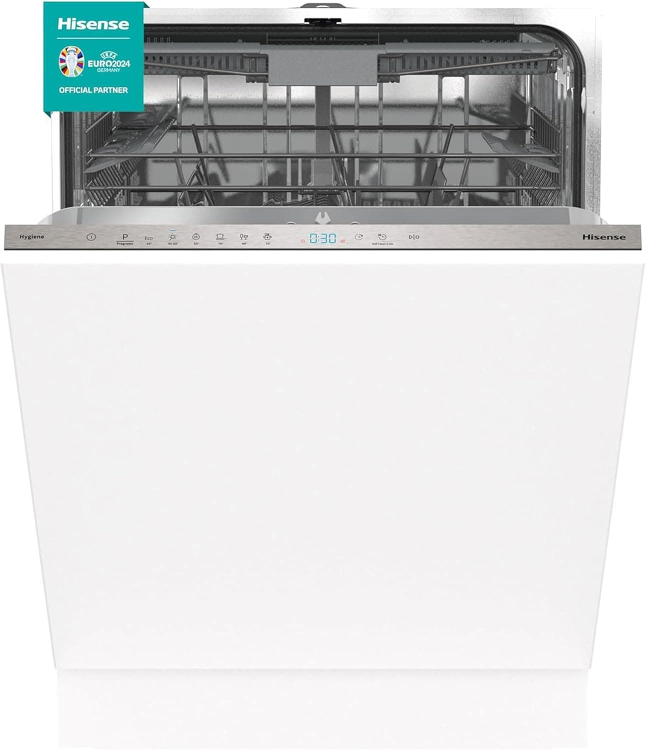 Hisense HV643D60 - Máquina de lavar louça, totalmente integrável, 16 medidas para talheres, programa automático, 3ª bandeja, secagem automática, início diferido, lavagem rápida 15'