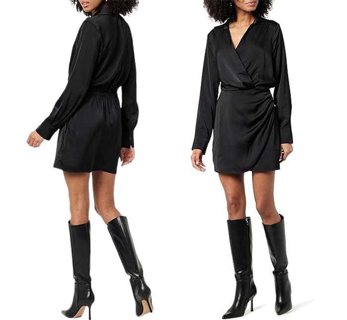 The Drop Mack minivestido cruzado de seda para mulher