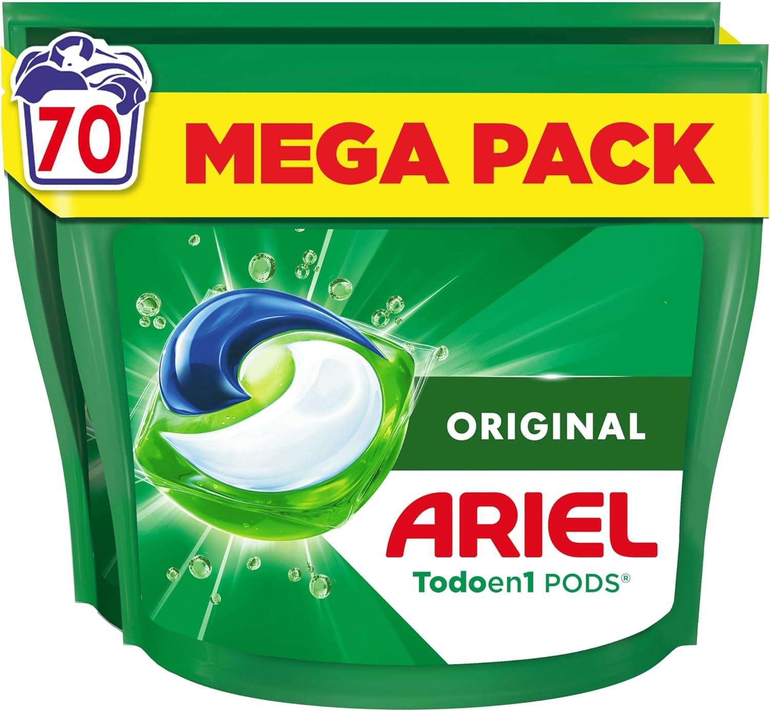 Ariel PODs Tudo em 1, detergente líquido em cápsulas originais cápsulas, 70 lavagens
