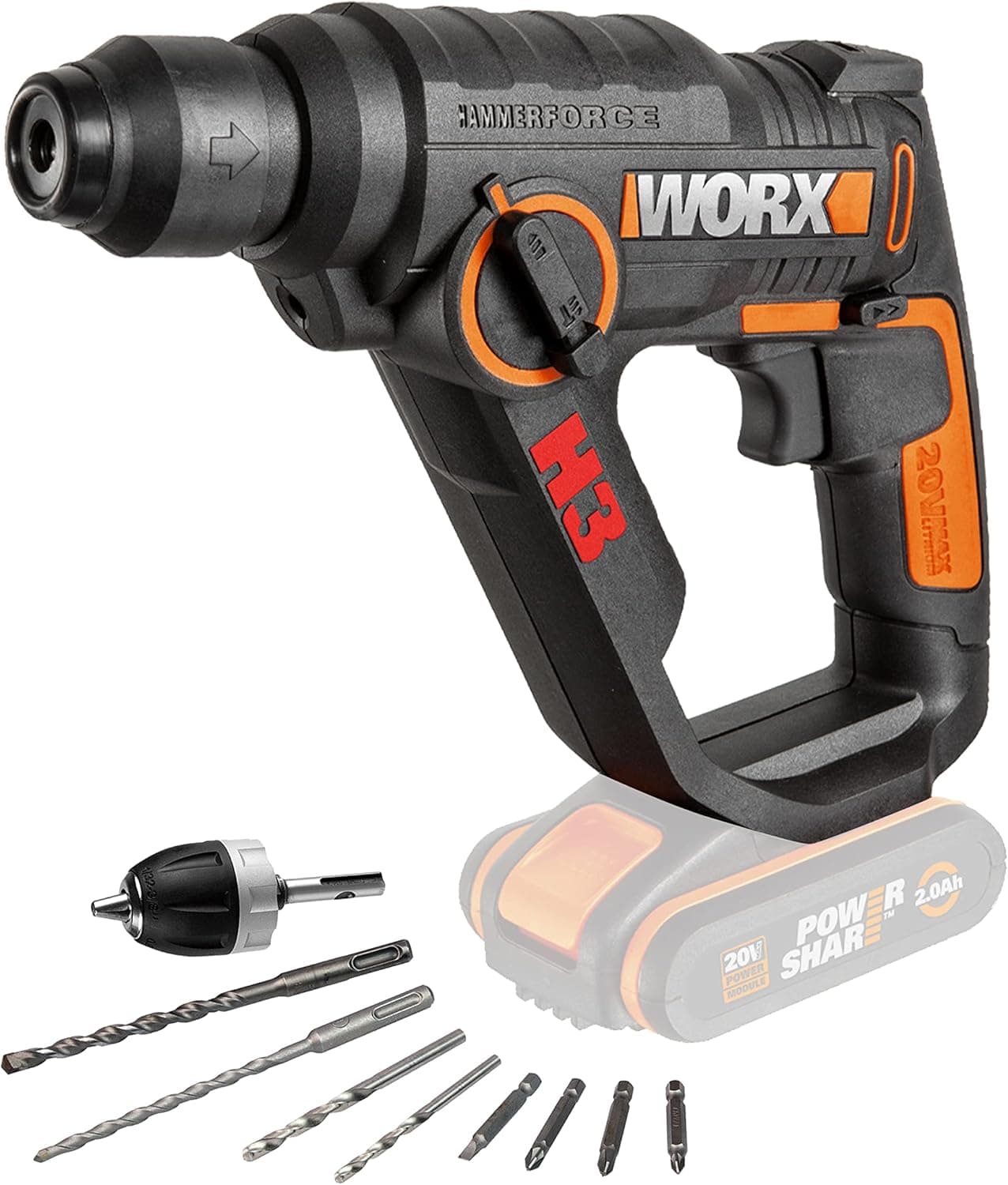 Worx WX390 - H3™ Broca / parafuso/martelo