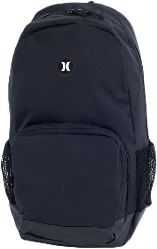 Hurley Union Backpack | Mochila casual unissexo em poliéster preto com capacidade de 26 L para uso diário e viagens