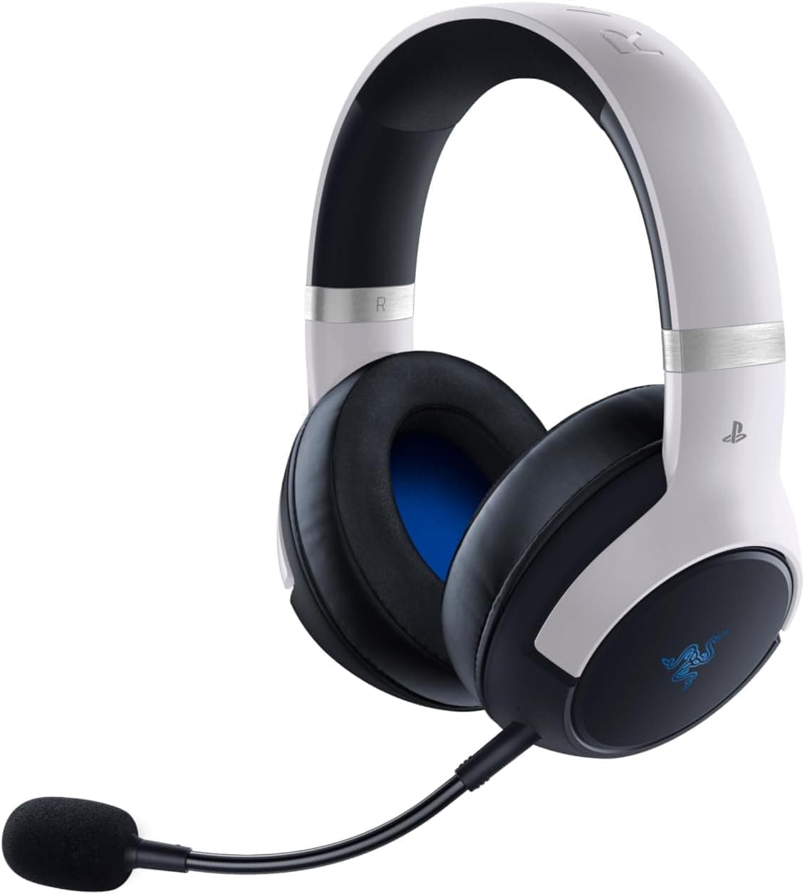 Razer Kaira Pro Auriculares sem fios para PlayStation 5 com tecnologia háptica (Razer HyperSense, diafragma de 50 mm, controlo de volume, Razer SmartSwitch, RGB Chroma) preto e branco