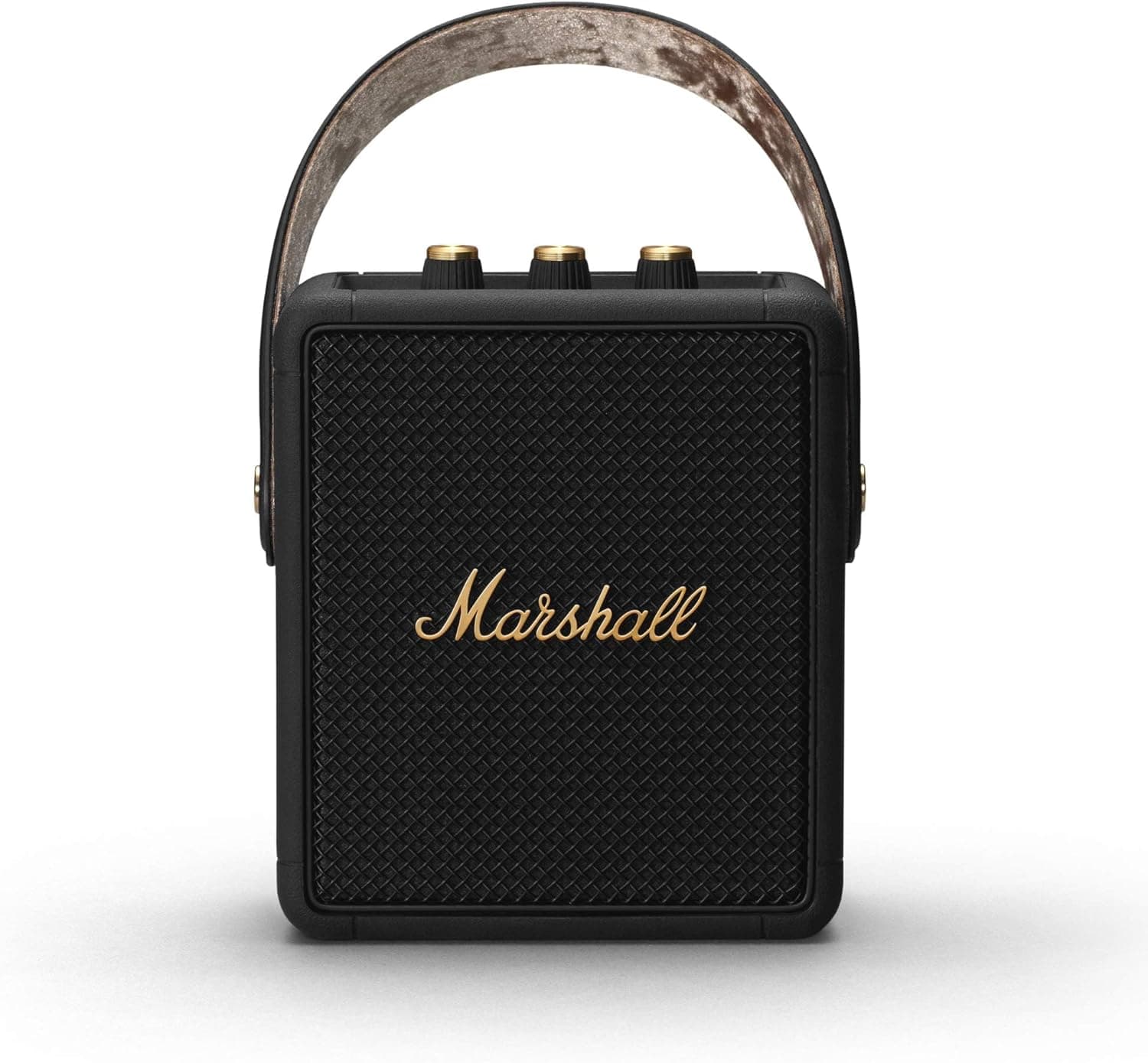 Marshall Stockwell II Coluna Bluetooth, preto/latão (Exclusivo da Amazon)