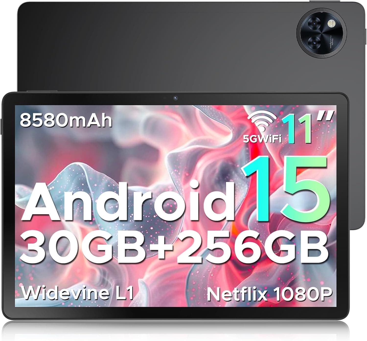 DOOGEE U11 Pro Android 15 Tablet de 11 polegadas, 30 GB RAM+256 GB ROM/2TB TF, Tablet Gaming Octa-Core, HD IPS 90 Hz, bateria de 8580 mAh, WiFi 5/Widevine L1/ Netflix 108080808080 P / 13 MP; +5 MP