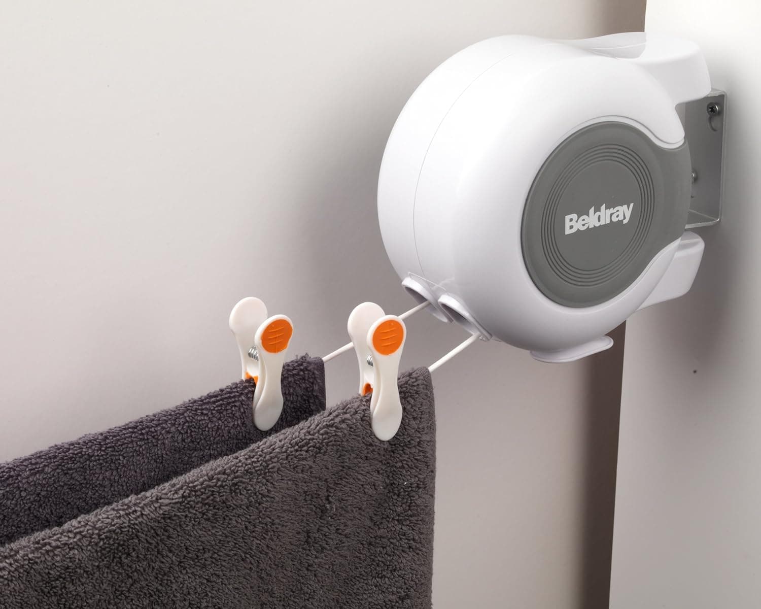 Beldray LA027016EU Linha de roupa de dupla retrátil com 26 metros de corda, linha de lavagem resistente ao vento, estendal resistente e durável com cordas extensíveis, instalar em qualquer lugar